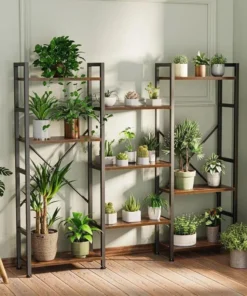 Modern Triple 4-Tier Wide Bookshelf for Home & Office