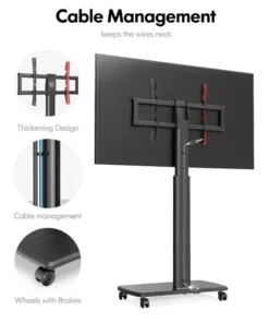 Adjustable & Swivel Universal Floor TV Stand Cart