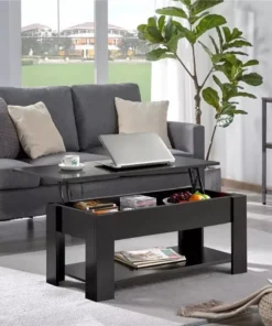Black Lift Top Coffee Table with Hidden Storage