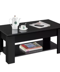 Black Lift Top Coffee Table with Hidden Storage