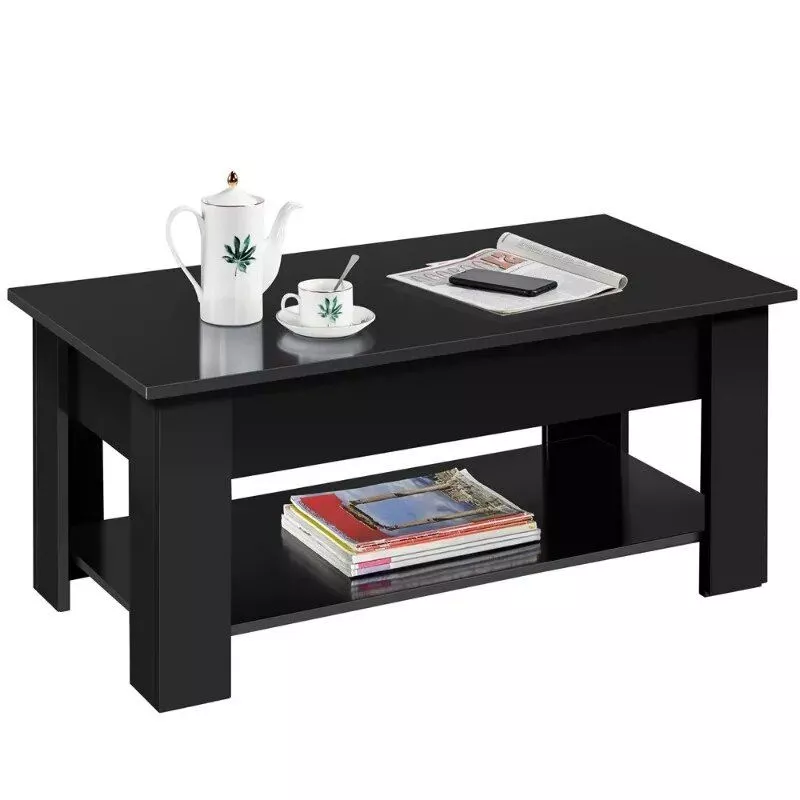 Black Lift Top Coffee Table with Hidden Storage