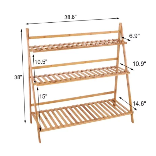 3-Tier Bamboo Plant Stand - Image 6