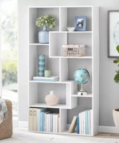 Modern 8-Cube White Bookcase