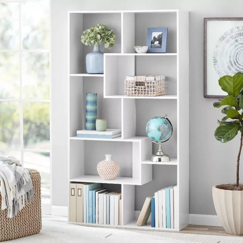 Modern 8-Cube White Bookcase
