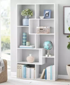 Modern 8-Cube White Bookcase