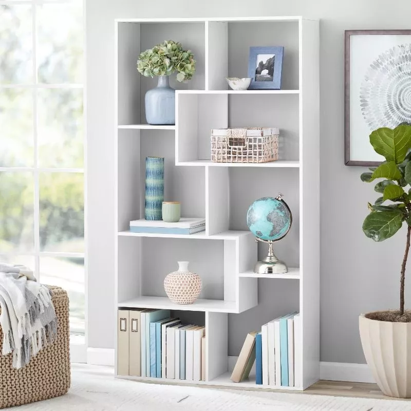 Modern 8-Cube White Bookcase