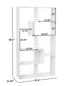 Modern 8-Cube White Bookcase