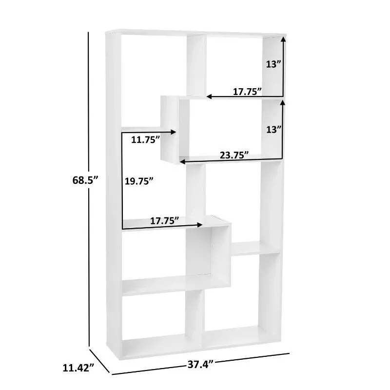 Modern 8-Cube White Bookcase