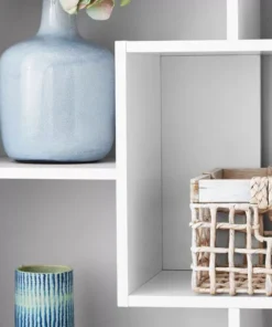 Modern 8-Cube White Bookcase