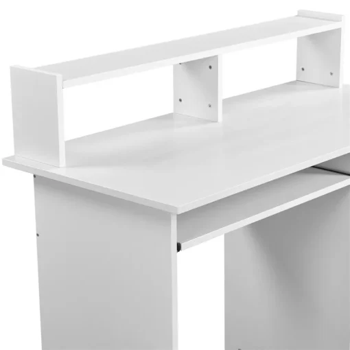 Modern Wooden Computer Desk with Storage & Keyboard Tray - Image 5