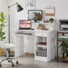 Modern Wooden Computer Desk with Storage & Keyboard Tray