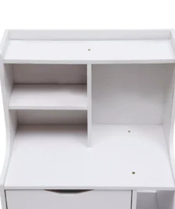 Modern Minimalist Nightstand with Dual Storage Drawers and Shelf