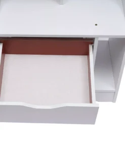 Modern Minimalist Nightstand with Dual Storage Drawers and Shelf