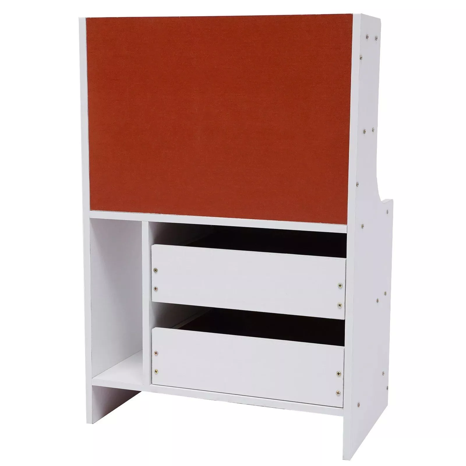 Modern Minimalist Nightstand with Dual Storage Drawers and Shelf