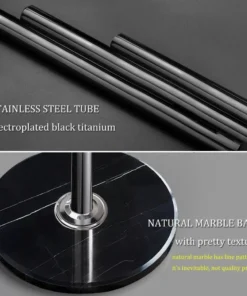 Luxurious Metal Coat Rack with Marble Base and 12 Hooks