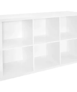 6-Cube White Wood Organizer Shelf