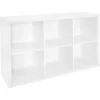 6-Cube White Wood Organizer Shelf