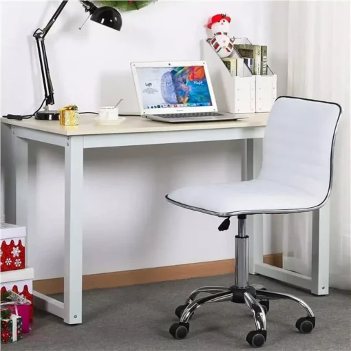 Adjustable Modern Faux Leather Swivel Office Chair - Image 7