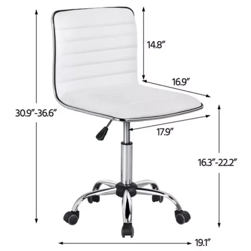 Adjustable Modern Faux Leather Swivel Office Chair - Image 6