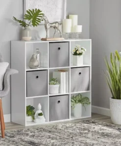 Black/White 9-Cube Organizer Rack