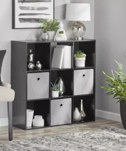 Black/White 9-Cube Organizer Rack