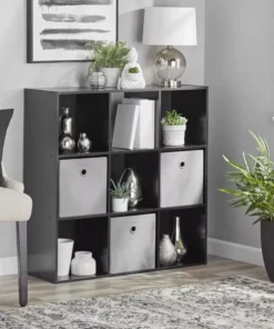 Black/White 9-Cube Organizer Rack