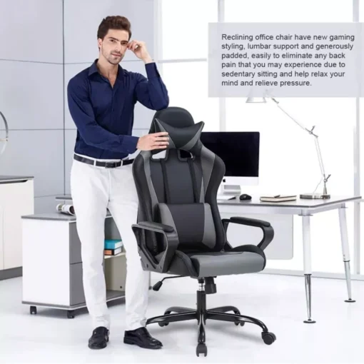 Ergonomic High-Back Gaming & Office Chair with Adjustable Support - Image 6