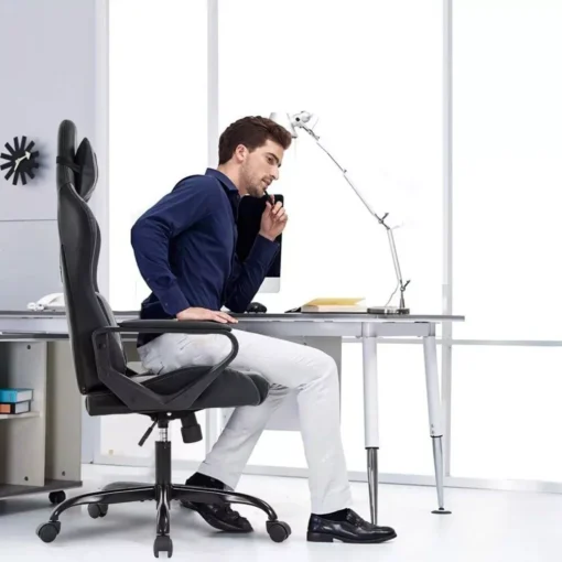 Ergonomic High-Back Gaming & Office Chair with Adjustable Support - Image 3