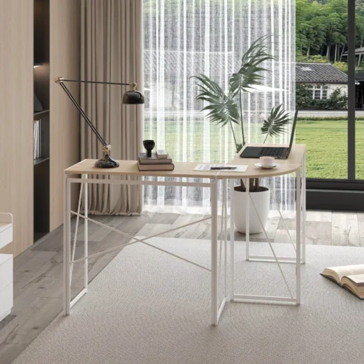White L-Shaped Corner Desk for Home Office - Image 3