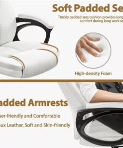 Ergonomic Faux Leather Swivel Chair for Home Office