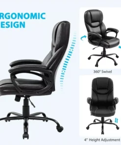 Ergonomic Faux Leather Swivel Chair for Home Office