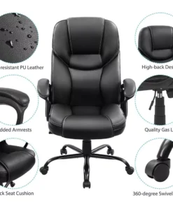 Ergonomic Faux Leather Swivel Chair for Home Office