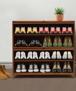 4-Tier Bamboo Shoe Rack Bench
