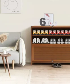 4-Tier Bamboo Shoe Rack Bench