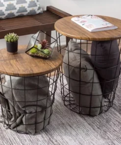 Modern Nesting End Tables with Storage