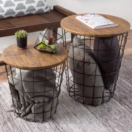 Modern Nesting End Tables with Storage