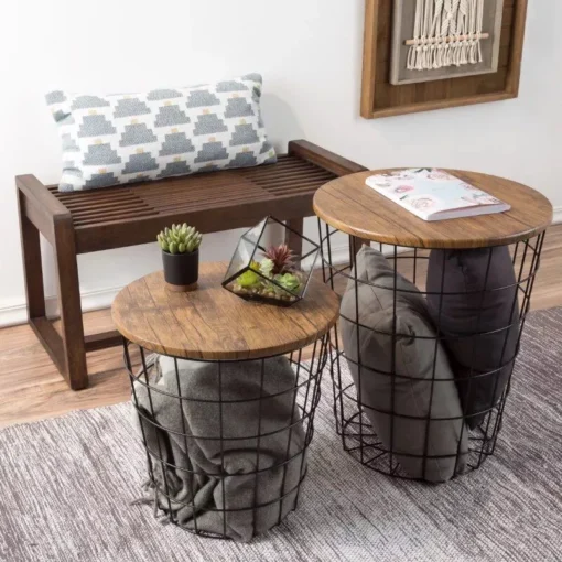 Modern Nesting End Tables with Storage - Image 7