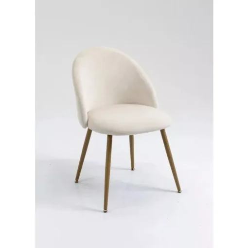 Modern Cream Velvet Accent Chair - Image 2
