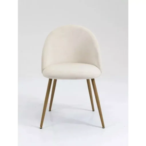 Modern Cream Velvet Accent Chair - Image 3