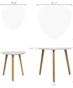 Modern Minimalist Bamboo Nesting End Tables