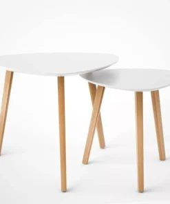 Modern Minimalist Bamboo Nesting End Tables