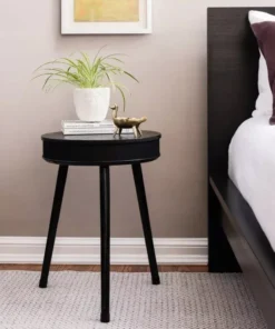 Modern Bluetooth Speaker End Table with USB Charging Port
