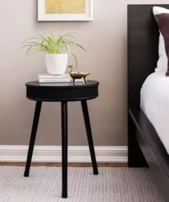 Modern Bluetooth Speaker End Table with USB Charging Port