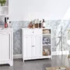 Modern White Large Storage Cabinet with Drawer for Versatile Use