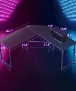 51″ L-Shaped Gaming and Office Desk with Monitor Stand