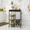 4-Tier Rolling Kitchen Bar Cart with Wine Rack and Removable Tray
