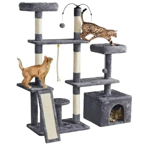Deluxe Multilevel Plush Cat Tree with Sisal Scratching Posts - Image 6