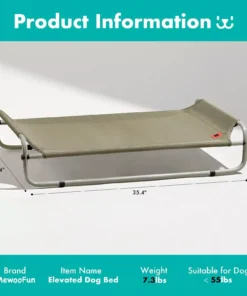Elevated Dog Bed with Sturdy Double Rod