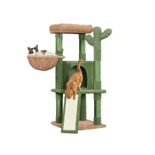 Deluxe 42″ Cactus-Themed Cat Tree with Sisal Scratching Posts & Cozy Condo - Image 3