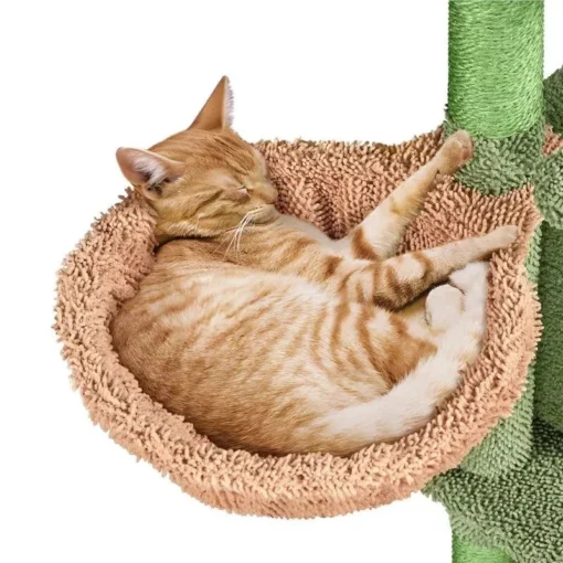 Deluxe 42″ Cactus-Themed Cat Tree with Sisal Scratching Posts & Cozy Condo - Image 6